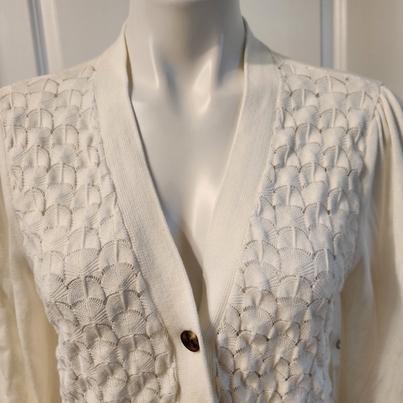 Jason Wu small white button down sweater cardigan - Picture 4 of 6